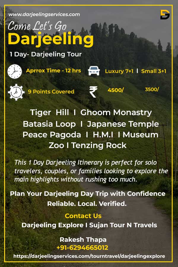 1 Day Darjeeling Itinerary sightseeing view